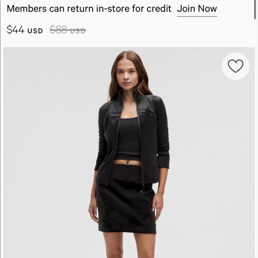 Brand new lululemon scuba high rise mini skirt